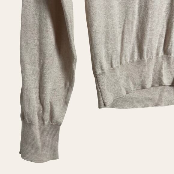 Thakoon Cream Cotton Wool Blend Long Sleeve V-Neck Pullover Sweater Size Small - Picture 3 of 6